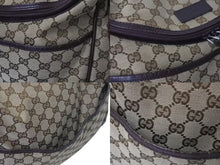 Load image into Gallery viewer, GUCCI グッチ マザーズバッグ ショルダーバッグ 123326 GGキャンバス レザー ブラウン ベージュ シルバー金具 美品 中古 4c072858