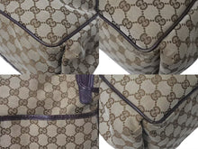 Load image into Gallery viewer, GUCCI グッチ マザーズバッグ ショルダーバッグ 123326 GGキャンバス レザー ブラウン ベージュ シルバー金具 美品 中古 4c072858