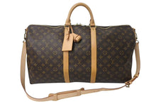 画像をギャラリービューアに読み込む, 極美品 LOUIS VUITTON ルイヴィトン モノグラム キーポルバンドリエール55 M41414 ボストンバック ブラウン 中古 4c072861