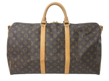 画像をギャラリービューアに読み込む, LOUIS VUITTON ルイヴィトン キーポル バンドリエール50 ボストンバッグ M41416 モノグラム PVC レザー ブラウン 美品 中古 4c072862