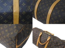 画像をギャラリービューアに読み込む, LOUIS VUITTON ルイヴィトン キーポル バンドリエール50 ボストンバッグ M41416 モノグラム PVC レザー ブラウン 美品 中古 4c072862