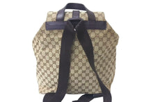 画像をギャラリービューアに読み込む, GUCCI グッチ ジャッキーライン リュックサック バックパック 114551 GGキャンバス レザー ベージュ シルバー金具 美品 中古 4c072867