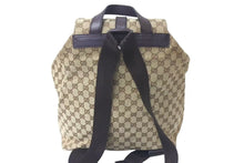 Load image into Gallery viewer, GUCCI グッチ ジャッキーライン リュックサック バックパック 114551 GGキャンバス レザー ベージュ シルバー金具 美品 中古 4c072867