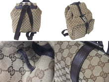 画像をギャラリービューアに読み込む, GUCCI グッチ ジャッキーライン リュックサック バックパック 114551 GGキャンバス レザー ベージュ シルバー金具 美品 中古 4c072867