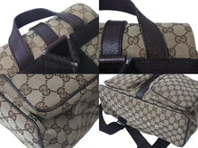 Load image into Gallery viewer, GUCCI グッチ ジャッキーライン リュックサック バックパック 114551 GGキャンバス レザー ベージュ シルバー金具 美品 中古 4c072867