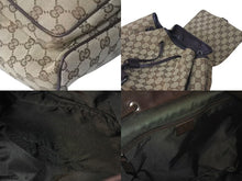 画像をギャラリービューアに読み込む, GUCCI グッチ ジャッキーライン リュックサック バックパック 114551 GGキャンバス レザー ベージュ シルバー金具 美品 中古 4c072867