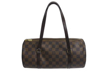 画像をギャラリービューアに読み込む, LOUIS VUITTON ルイヴィトン パピヨンGM ハンドバッグ N51303 ダミエ エベヌ ブラウン PVC レザー 美品 中古 4c072868