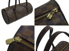 画像をギャラリービューアに読み込む, LOUIS VUITTON ルイヴィトン パピヨンGM ハンドバッグ N51303 ダミエ エベヌ ブラウン PVC レザー 美品 中古 4c072868