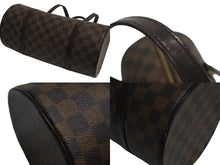 画像をギャラリービューアに読み込む, LOUIS VUITTON ルイヴィトン パピヨンGM ハンドバッグ N51303 ダミエ エベヌ ブラウン PVC レザー 美品 中古 4c072868