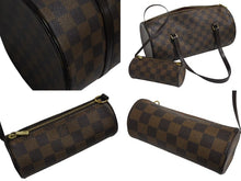 画像をギャラリービューアに読み込む, LOUIS VUITTON ルイヴィトン パピヨンGM ハンドバッグ N51303 ダミエ エベヌ ブラウン PVC レザー 美品 中古 4c072868