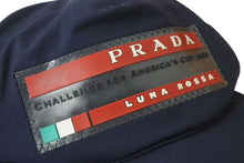 Load image into Gallery viewer, PRADA プラダ CAPLUNA ROSSA キャップ ネイビー ロゴ 帽子 4H0289 コットン サイズM 美品 中古 4c072879