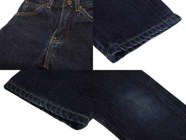 A Bathing Ape BAPE Pants Jeans Made in JAPAN Cotton Blue Orange Size 110 Good Condition Used 4c072881
