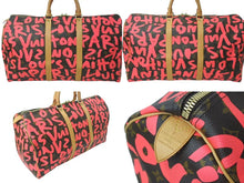 画像をギャラリービューアに読み込む, 新品同様 LOUIS VUITTON ルイヴィトン モノグラム グラフティ キーポル50 ボストンバッグ ピンク スプラウス M93698 中古 4c072887