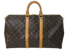 画像をギャラリービューアに読み込む, LOUIS VUITTON ルイヴィトン モノグラム キーポル45 ボストンバッグ M41428 ブラウン ゴールド金具 美品 中古 4c072889