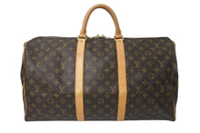 画像をギャラリービューアに読み込む, LOUIS VUITTON ルイヴィトン キーポル50 ボストンバッグ M41426 モノグラムキャンバス ブラウン ゴールド金具 美品 中古 4c072893