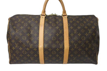 画像をギャラリービューアに読み込む, LOUIS VUITTON ルイヴィトン キーポル50 ボストンバッグ M41426 モノグラムキャンバス ブラウン ゴールド金具 美品 中古 4c072893