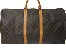 画像をギャラリービューアに読み込む, LOUIS VUITTON ルイヴィトン キーポル55 ボストンバッグ M41424 モノグラム ブラウン ゴールド金具 美品 中古 4c072895