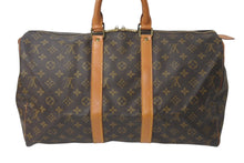 画像をギャラリービューアに読み込む, LOUIS VUITTON ルイヴィトン キーポル45ボストンバッグ M41428 モノグラム ブラウン PVC ヌメ革 レザー 中古 4c072897