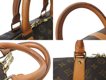 画像をギャラリービューアに読み込む, LOUIS VUITTON ルイヴィトン キーポル45ボストンバッグ M41428 モノグラム ブラウン PVC ヌメ革 レザー 中古 4c072897