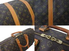 画像をギャラリービューアに読み込む, LOUIS VUITTON ルイヴィトン キーポル45ボストンバッグ M41428 モノグラム ブラウン PVC ヌメ革 レザー 中古 4c072897