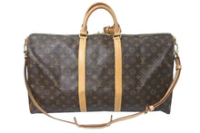 画像をギャラリービューアに読み込む, LOUIS VUITTON ルイヴィトン モノグラム キーポルバンドリエール55 M41414 ボストンバック ブラウン 美品 中古 4c072898