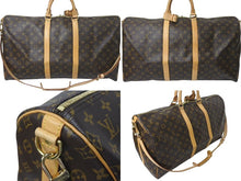 画像をギャラリービューアに読み込む, LOUIS VUITTON ルイヴィトン モノグラム キーポルバンドリエール55 M41414 ボストンバック ブラウン 美品 中古 4c072898