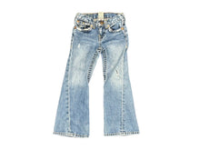 Load image into Gallery viewer, TRUE RELIGION トゥルーレリジョン キッズ フレアデニムパンツ 056-077487 インディゴ サイズ5 美品 中古 4c072906