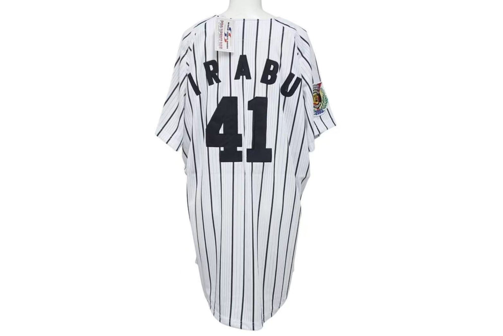 新品未使用 阪神タイガース 伊良部秀輝 ユニフォーム 2003年優勝記念 CHINA製 ポリエステル ホワイト ブラック サイズLL 中古 4c072965