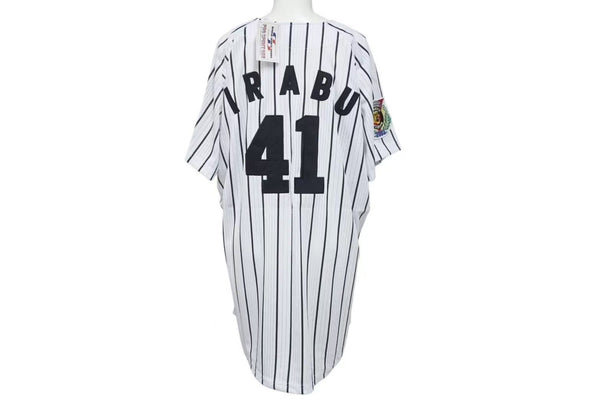 新品未使用 阪神タイガース 伊良部秀輝 ユニフォーム 2003年優勝記念 CHINA製 ポリエステル ホワイト ブラック サイズLL 中古 4c072965