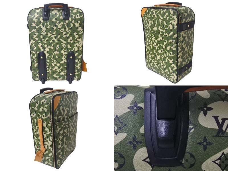 Very Good Condition LOUIS VUITTON Pegus 60 Takashi Murakami Carry Bag 2008 M23333 Monogram Moflage Canvas Used 4a000092