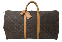 画像をギャラリービューアに読み込む, LOUIS VUITTON ルイヴィトン キーポル60 ボストンバッグ M41422 モノグラム ブラウン PVCコーティングキャンバス ヌメ革 美品 中古 4c072979