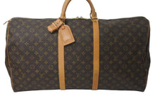 画像をギャラリービューアに読み込む, LOUIS VUITTON ルイヴィトン キーポル60 ボストンバッグ M41422 モノグラム ブラウン PVCコーティングキャンバス ヌメ革 美品 中古 4c072979