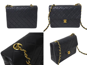 CHANEL シャネル 縦長 ミニマトラッセ 20cm チェーンショルダーバッグ 1番台 ラムスキン ブラック ゴールド 美品 中古 4c072981