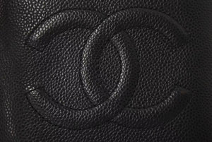 CHANEL シャネル ココマーク バニティ ハンドバッグ 7番台 フランス製 グレインドカーフスキン ブラック ゴールド金具 美品 中古 4c072993