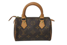 画像をギャラリービューアに読み込む, 極美品 LOUIS VUITTON ルイヴィトン ミニスピーディ ハンドバッグ モノグラム M41534 PVC ブラウン ゴールド金具 中古 4c073005