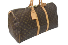 画像をギャラリービューアに読み込む, LOUIS VUITTON ルイヴィトン キーポル55 ボストンバッグ M41424 モノグラム PVCコーティングキャンバス ヌメ革 ブラウン 美品 中古 4c073017