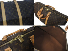 画像をギャラリービューアに読み込む, LOUIS VUITTON ルイヴィトン キーポル55 ボストンバッグ M41424 モノグラム PVCコーティングキャンバス ヌメ革 ブラウン 美品 中古 4c073017