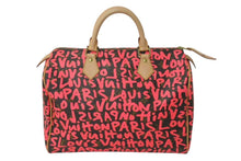画像をギャラリービューアに読み込む, 極美品 LOUIS VUITTON ルイヴィトン モノグラム グラフィティ スピーディ30 ハンドバッグ M93704 ピンク PVC ヌメ革 中古 4c073019