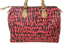 画像をギャラリービューアに読み込む, 極美品 LOUIS VUITTON ルイヴィトン モノグラム グラフィティ スピーディ30 ハンドバッグ M93704 ピンク PVC ヌメ革 中古 4c073019