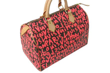 画像をギャラリービューアに読み込む, 極美品 LOUIS VUITTON ルイヴィトン モノグラム グラフィティ スピーディ30 ハンドバッグ M93704 ピンク PVC ヌメ革 中古 4c073019