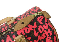 画像をギャラリービューアに読み込む, 極美品 LOUIS VUITTON ルイヴィトン モノグラム グラフィティ スピーディ30 ハンドバッグ M93704 ピンク PVC ヌメ革 中古 4c073019