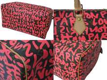 画像をギャラリービューアに読み込む, 極美品 LOUIS VUITTON ルイヴィトン モノグラム グラフィティ スピーディ30 ハンドバッグ M93704 ピンク PVC ヌメ革 中古 4c073019