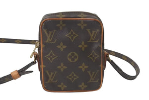 LOUIS VUITTON ルイヴィトン ミニダヌーブ ショルダーバッグ M45268 ブラウン モノグラム PVC レザー 美品 中古 4c073026