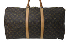 画像をギャラリービューアに読み込む, 極美品 LOUIS VUITTON ルイヴィトン キーポルバンドリエール55 ボストンバッグ M41414 モノグラム PVCコーティングキャンバス ヌメ革 ブラウン 中古 4c073040
