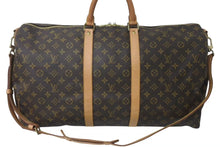 画像をギャラリービューアに読み込む, 極美品 LOUIS VUITTON ルイヴィトン キーポルバンドリエール55 ボストンバッグ M41414 モノグラム PVCコーティングキャンバス ヌメ革 ブラウン 中古 4c073040