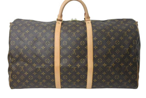 Very good condition LOUIS VUITTON Keepall Bandouliere 60 Boston bag M41412 Monogram PVC tanned leather Brown Used 4c073041