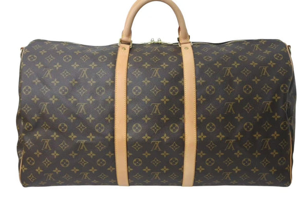 Very good condition LOUIS VUITTON Keepall Bandouliere 60 Boston bag M41412 Monogram PVC tanned leather Brown Used 4c073041