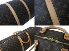 画像をギャラリービューアに読み込む, LOUIS VUITTON ルイヴィトン キーポルバンドリエール60 ボストンバッグ M41412 モノグラム PVC ヌメ革 ブラウン 美品 中古 4c073041