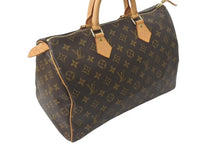 画像をギャラリービューアに読み込む, LOUIS VUITTON ルイヴィトン モノグラム スピーディ35 ハンドバッグ M41524 ブラウン 旧型 ロゴ 美品 中古 4c073043