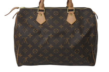 画像をギャラリービューアに読み込む, LOUIS VUITTON ルイヴィトン スピーディ30 ハンドバッグ M41526 モノグラムキャンバス ブラウン ゴールド金具 美品 中古 4c073050